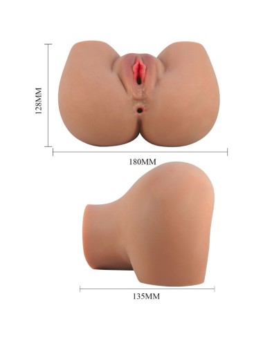 CRAZY BULL - VIBRADOR MILA BUTT COM VAGINA REALISTA E ÂNUS CONTROLE DE CARNE REMOTO