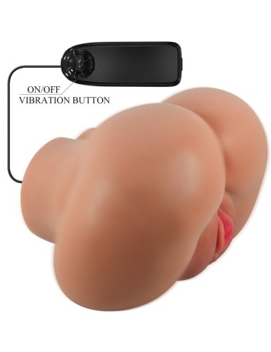 CRAZY BULL - LUNA VIBRADOR BUTT COM VAGINA REALISTA E ÂNUS CONTROLE DE CARNE REMOTO