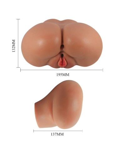 CRAZY BULL - LUNA VIBRADOR BUTT COM VAGINA REALISTA E ÂNUS CONTROLE DE CARNE REMOTO