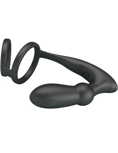 PRETTY LOVE - ANEL PENIS EMONI + PLUG ANAL 12 VIBRAÇÕES PRETO