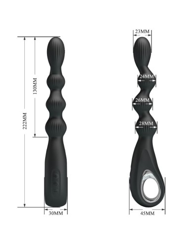 PRETTY LOVE - FEDERER VIBRADOR ANAL 12 VIBRAÇÕES PRETO