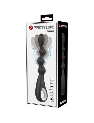 PRETTY LOVE - FEDERER VIBRADOR ANAL 12 VIBRAÇÕES PRETO