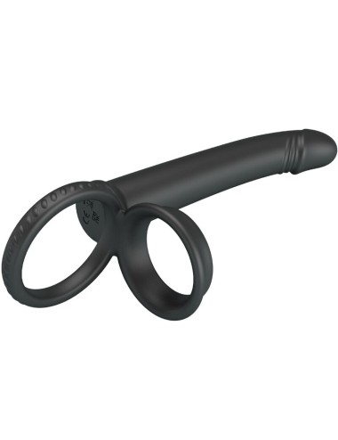 PRETTY LOVE - DILLION ANEL DUPLO DE PÉNIS DUPLO DE DUPLA PENETRAÇÃO PRETO