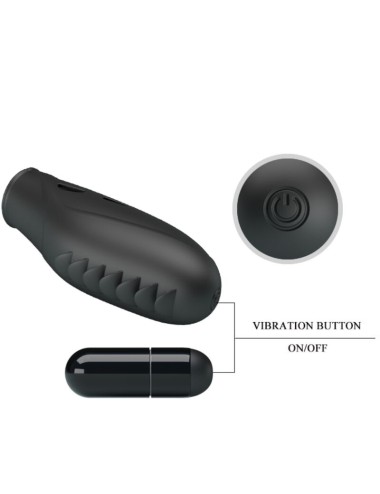 PRETTY LOVE - VIBRADOR DE DEDO DE SILICONE GILO PRETO