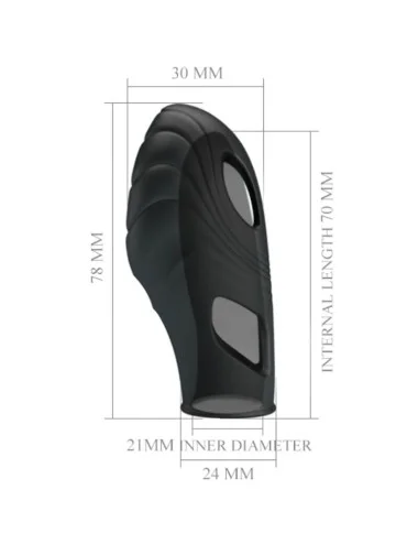 PRETTY LOVE - LICH SILICONE DEDO VIBRADOR PRETO