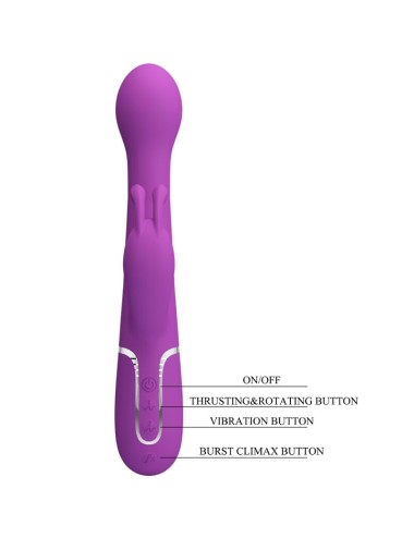 PRETTY LOVE - DEJON 3 EM 1 MULTIFUNCIONAL RABBIT VIBRADOR ROXO