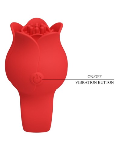 PRETTY LOVE - VIBRADOR DE DEDO EM FORMA DE JAE ROSE 10 VIBRAÇÕES VERMELHO