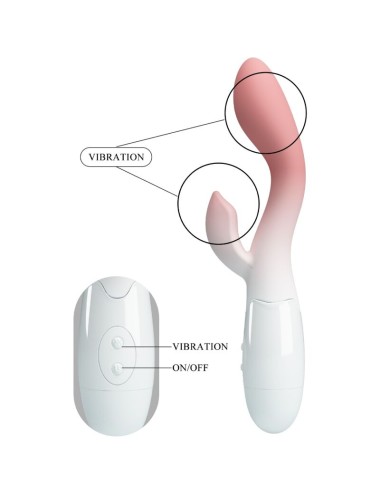 PRETTY LOVE - VIBRADOR BRILHANTE DO PONTO G + ESTIMULADOR DE CLITÓRIS 30 VIBRAÇÕES ROSA