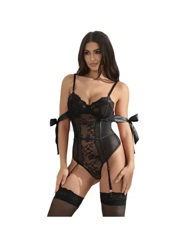 SUBBLIME - 955496 BODY DE RENDA COM LAÇOS E LIGAS PRETO S/M