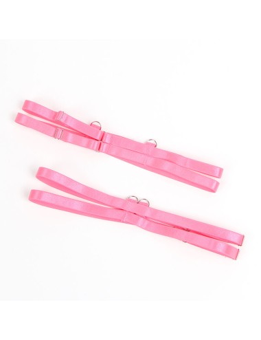 SUBBLIME - 955366 CONJUNTO DE SUTIÃ COM RENDA E LIGAS ROSA E ROXO L/XL