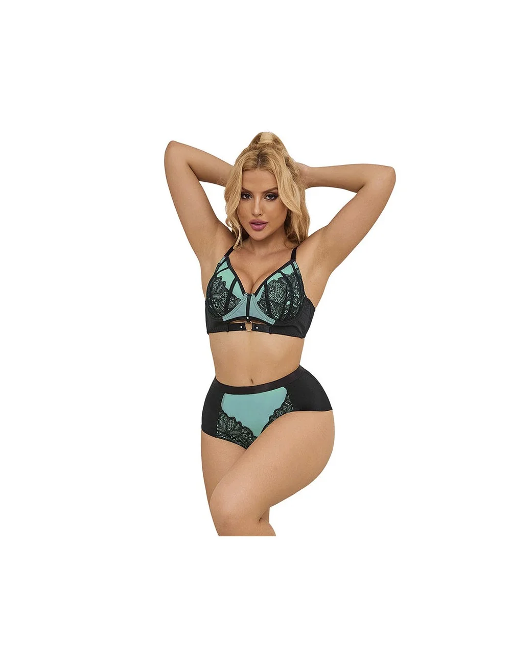 SUBBLIME - 955557 CONJUNTO DE SUTIÃ DE COURO VERDE COM ZÍPER DE MALHA S/M SUBBLIME - 955557 CONJUNTO DE SUTIÃ DE COURO VERDE COM ZÍPER DE MALHA S/M