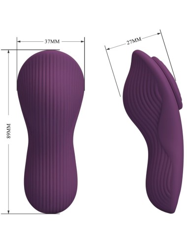 PRETTY LOVE - MANE LAY ON MASSAGEADOR DE CLITÓRIS 10 VIBRAÇÕES CONTROLE REMOTO ROXO