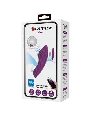 PRETTY LOVE - MANE LAY ON MASSAGEADOR DE CLITÓRIS 10 VIBRAÇÕES CONTROLE REMOTO ROXO