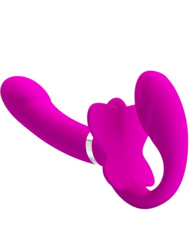 PRETTY LOVE - VIBRADOR VALERIE DOUBLE STRAP-ON 12 VIBRAÇÕES ROXO