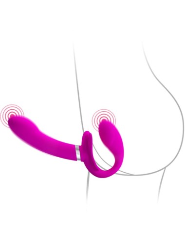 PRETTY LOVE - VIBRADOR VALERIE DOUBLE STRAP-ON 12 VIBRAÇÕES ROXO