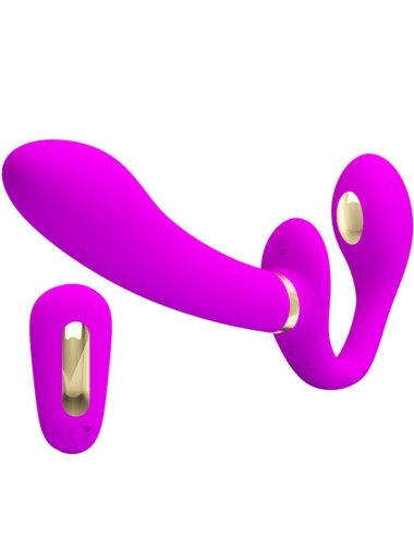 PRETTY LOVE - THUNDERBIRD VIBRADOR DUPLO STRAP-ON CONTROLE REMOTO ROXO
