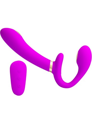 PRETTY LOVE - THUNDERBIRD VIBRADOR DUPLO STRAP-ON CONTROLE REMOTO ROXO