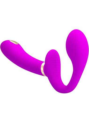 PRETTY LOVE - THUNDERBIRD VIBRADOR DUPLO STRAP-ON CONTROLE REMOTO ROXO