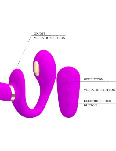 PRETTY LOVE - THUNDERBIRD VIBRADOR DUPLO STRAP-ON CONTROLE REMOTO ROXO