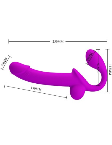 PRETTY LOVE - ESTIMULADOR KELPIE DOUBLE STRAP-ON ROXO