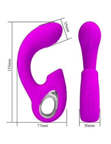 PRETTY LOVE - SIBEL SIBEL VIBRADOR PONTO G + ESTIMULADOR DE CLITÓRIS 10 VIBRAÇÕES ROXO