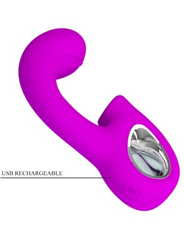 PRETTY LOVE - SIBEL SIBEL VIBRADOR PONTO G + ESTIMULADOR DE CLITÓRIS 10 VIBRAÇÕES ROXO