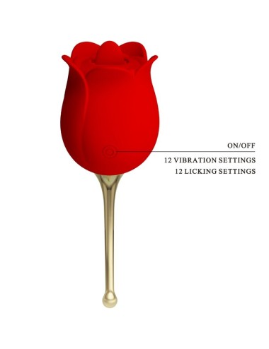 PRETTY LOVE - ESTIMULADOR DE CLITÓRIS ROSE LOVER 12 VIBRAÇÕES VERMELHO