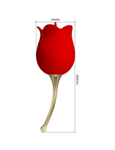 PRETTY LOVE - ESTIMULADOR DE CLITÓRIS ROSE LOVER 12 VIBRAÇÕES VERMELHO