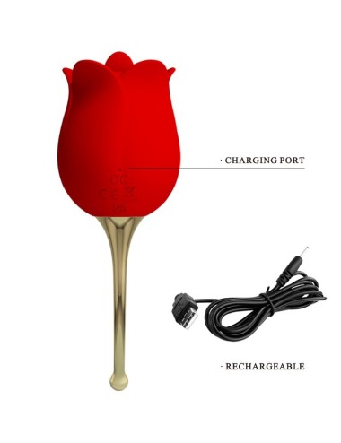 PRETTY LOVE - ESTIMULADOR DE CLITÓRIS ROSE LOVER 12 VIBRAÇÕES VERMELHO