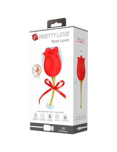 PRETTY LOVE - ESTIMULADOR DE CLITÓRIS ROSE LOVER 12 VIBRAÇÕES VERMELHO
