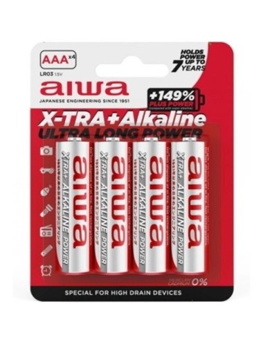 AIWA - X-TRA ALKALINE AAA BATERIA ALCALINA LR03 BLISTER*4