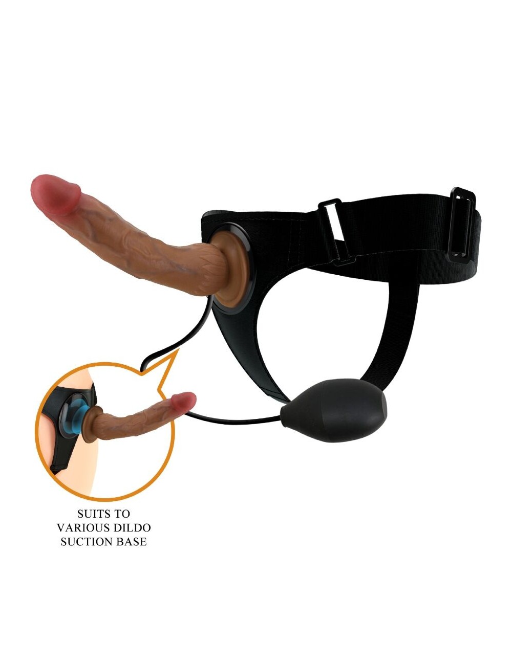 PRETTY LOVE - KYTON UNIVERSAL HARNESS BRIEFS COM DILDO SQUIRTING 19 CM MULATO