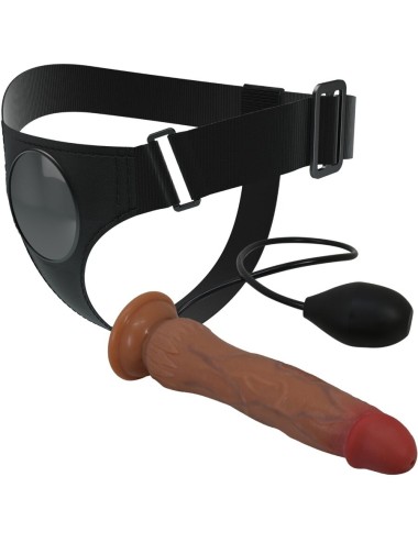 PRETTY LOVE - KYTON UNIVERSAL HARNESS BRIEFS COM DILDO SQUIRTING 19 CM MULATO