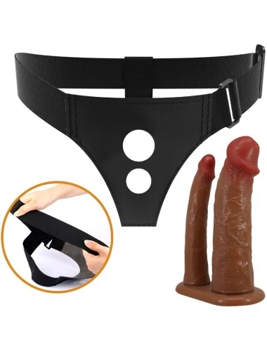 PRETTY LOVE - KEAVEN HARNESS BRIEFS DUPLO DILDO UNIVERSAL E CONFORTÁVEL