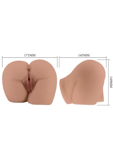 CRAZY BULL - BERNACE ASS VIBRADOR COM VAGINA REALISTA E ÂNUS CARNE CONTROLE REMOTO