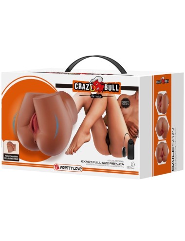 CRAZY BULL - BERNACE ASS VIBRADOR COM VAGINA REALISTA E ÂNUS CARNE CONTROLE REMOTO