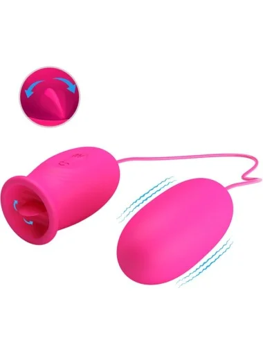 PRETTY LOVE - OVO VIBRADOR DAISY + LÍNGUA ESTIMULANTE DE CLITÓRIS ROSA
