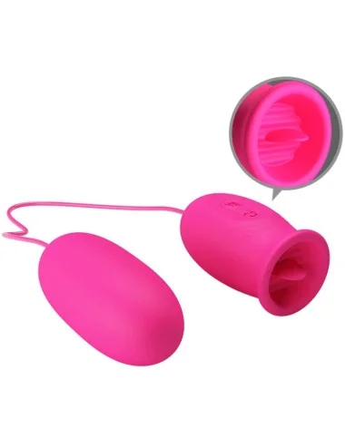 PRETTY LOVE - OVO VIBRADOR DAISY + LÍNGUA ESTIMULANTE DE CLITÓRIS ROSA