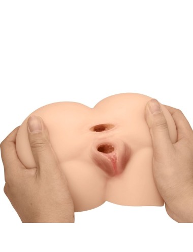 CRAZY BULL - VIBRADOR TRASEIRO ROLONDA COM VAGINA E ÂNUS REALISTAS NATURAIS