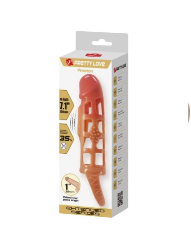 PRETTY LOVE - MANGA VIBRATÓRIA PARA PÊNIS PRESTON 18 CM