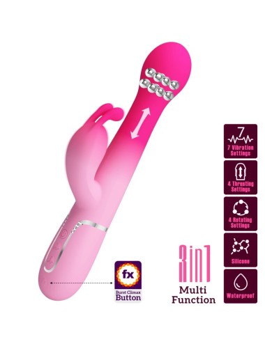 PRETTY LOVE - DEJON 3 EM 1 MULTIFUNCIONAL RABBIT VIBRADOR ROSA