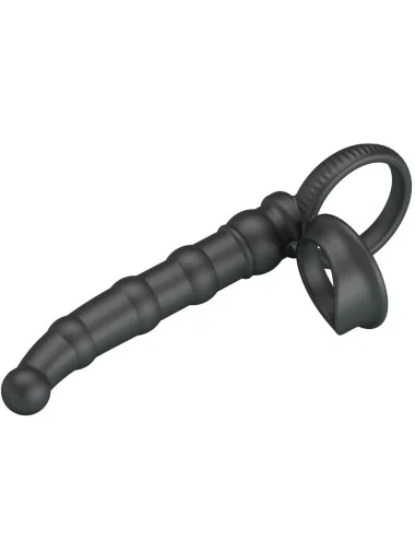PRETTY LOVE - ANEL VIBRATÓRIO PARA PÊNIS TATUM COM PLUG 10 VIBRAÇÕES PRETO