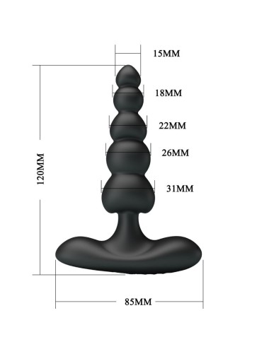 PRETTY LOVE - VIBRADOR ANAL SIDNEY 10 VIBRAÇÕES PRETO