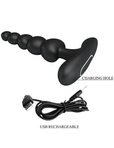 PRETTY LOVE - VIBRADOR ANAL SIDNEY 10 VIBRAÇÕES PRETO