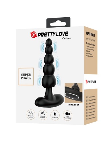 PRETTY LOVE - VIBRADOR ANAL SIDNEY 10 VIBRAÇÕES PRETO