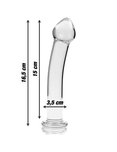 NEBULA SERIES BY IBIZA - MODELO 11 DILDO VIDRO BOROSILICADO TRANSPARENTE 16 CM -O- 3 CM