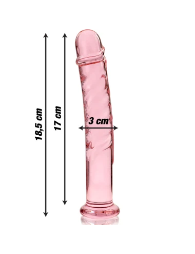 NEBULA SERIES BY IBIZA - MODELO 16 DILDO VIDRO BOROSILICADO ROSA 18.5 CM -O- 3 CM