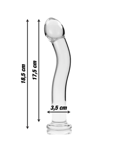 SÉRIE NEBULA BY IBIZA - MODELO 18 DILDO VIDRO BOROSILICADO TRANSPARENTE 18.5 CM -O- 3.5 CM