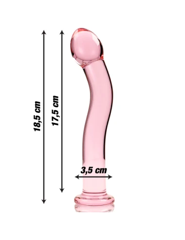 NEBULA SERIES BY IBIZA - MODELO 18 DILDO VIDRO BOROSILICADO ROSA 18.5 CM -O- 3.5 CM