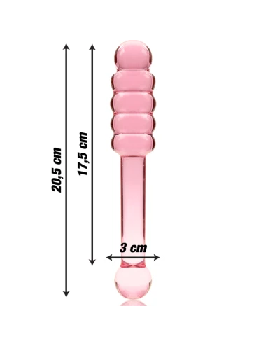 NEBULA SERIES BY IBIZA - MODELO 20 DILDO VIDRO BOROSILICADO ROSA 20.5 CM -O- 3 CM